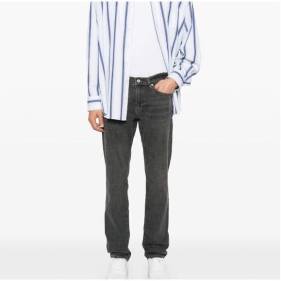 FRAME Le Homme Slim Jeans Rushmore Wash Men's Gray Black stonewashed Size 29 x32 - Picture 2 of 14